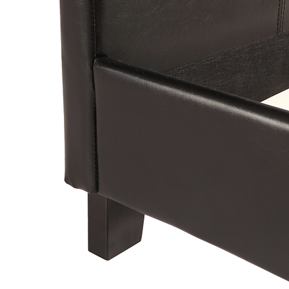 Double PU Leather Bed Frame Black - Cosy Abode
