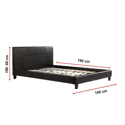 Double PU Leather Bed Frame Black - Cosy Abode