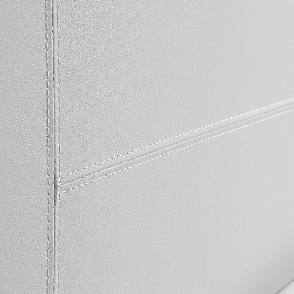 Queen PU Leather Bed Frame White - Cosy Abode