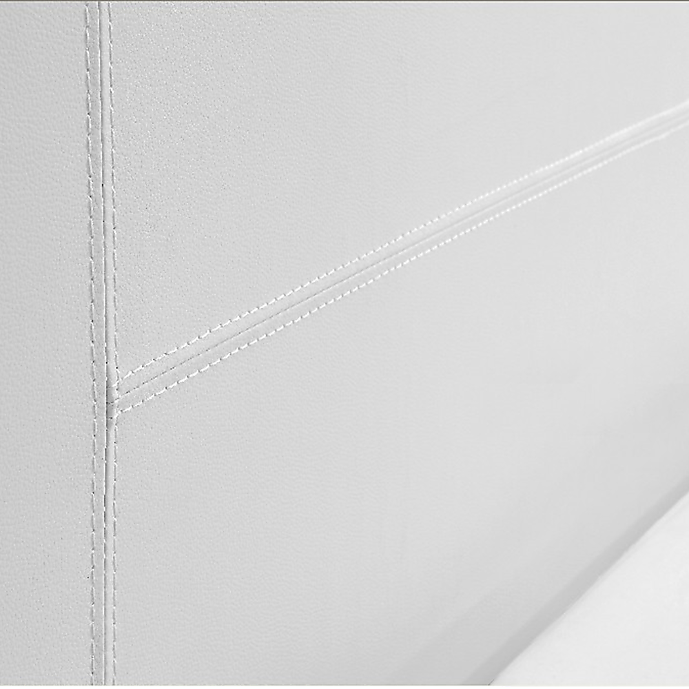King PU Leather Bed Frame White - Cosy Abode