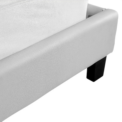 King PU Leather Bed Frame White - Cosy Abode