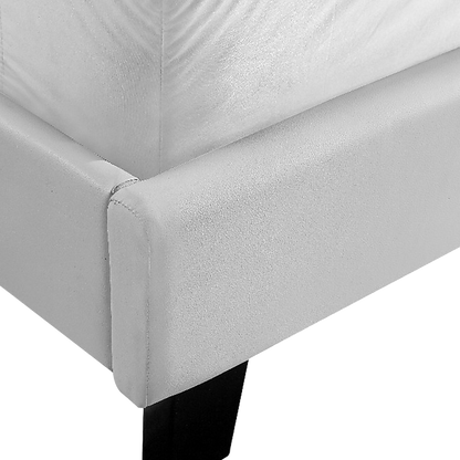 King PU Leather Bed Frame White - Cosy Abode