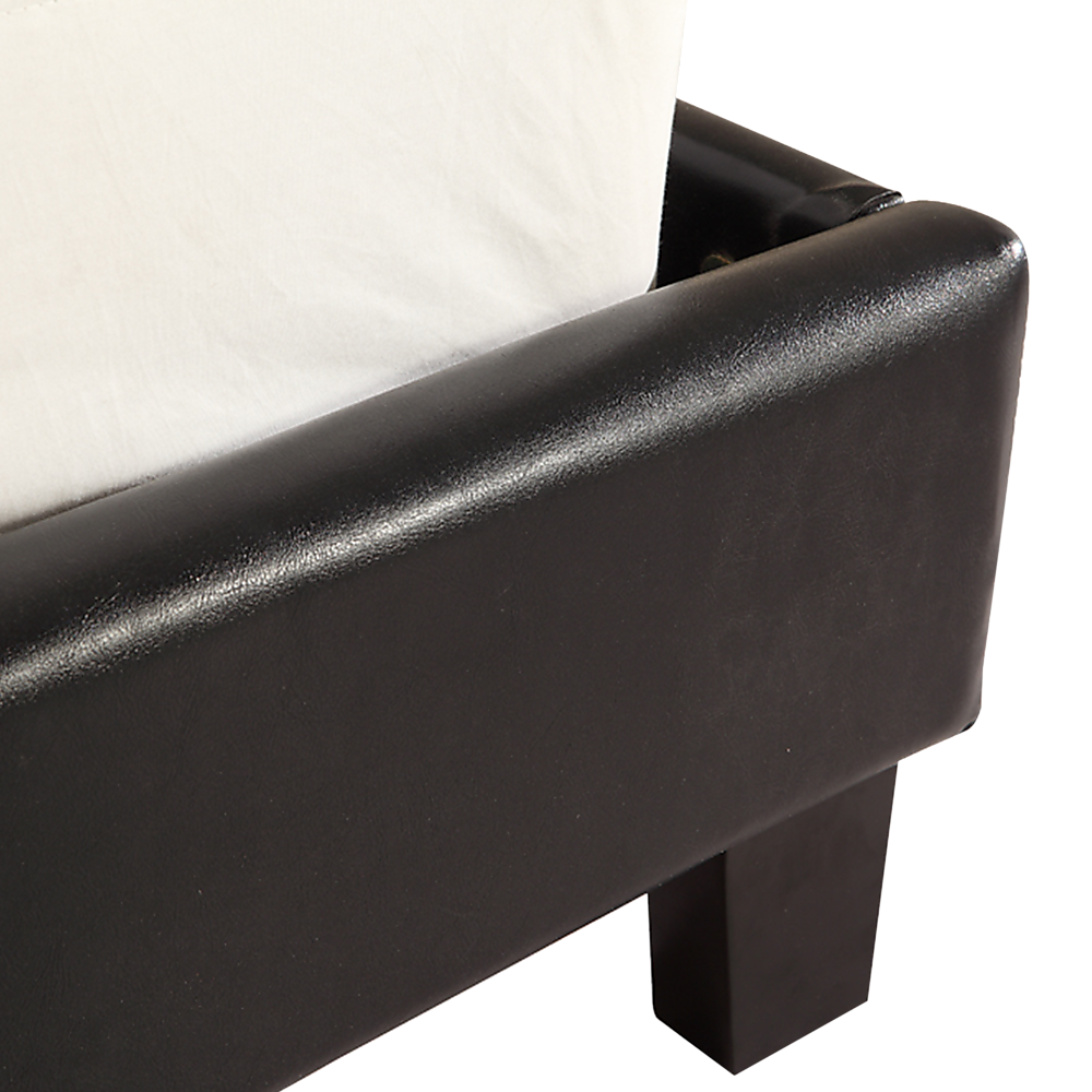 King PU Leather Bed Frame Black - Cosy Abode