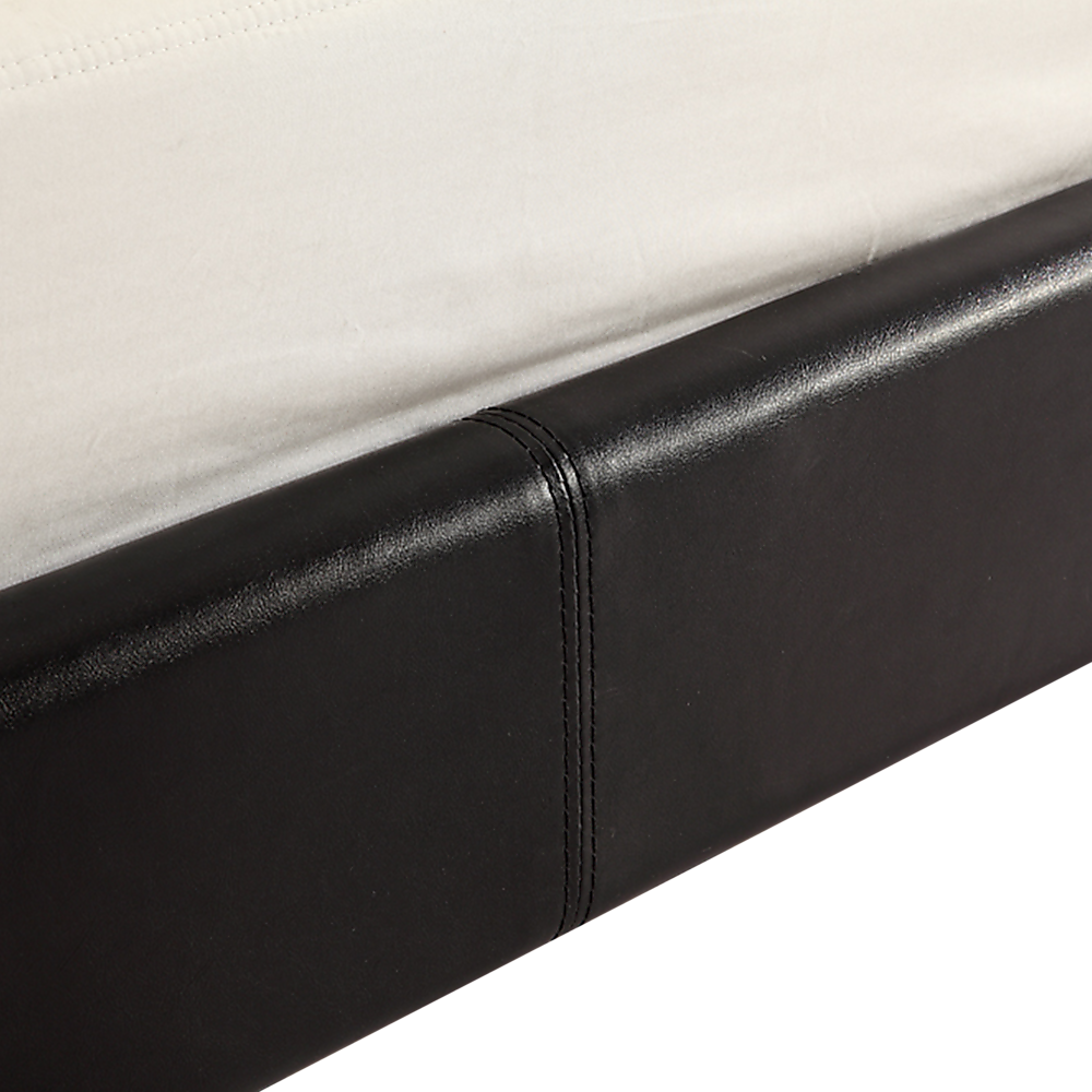 King PU Leather Bed Frame Black - Cosy Abode