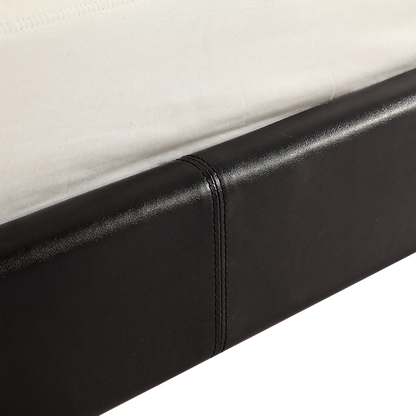 King PU Leather Bed Frame Black - Cosy Abode