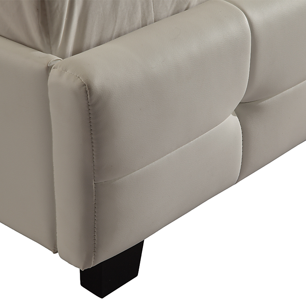 Double PU Leather Deluxe Bed Frame White - Cosy Abode