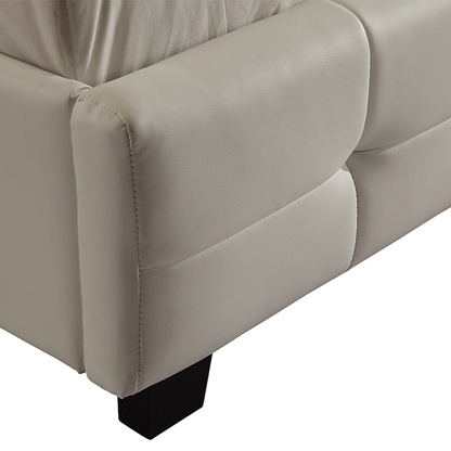 Double PU Leather Deluxe Bed Frame White - Cosy Abode