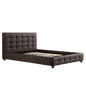 Double PU Leather Deluxe Bed Frame Brown - Cosy Abode