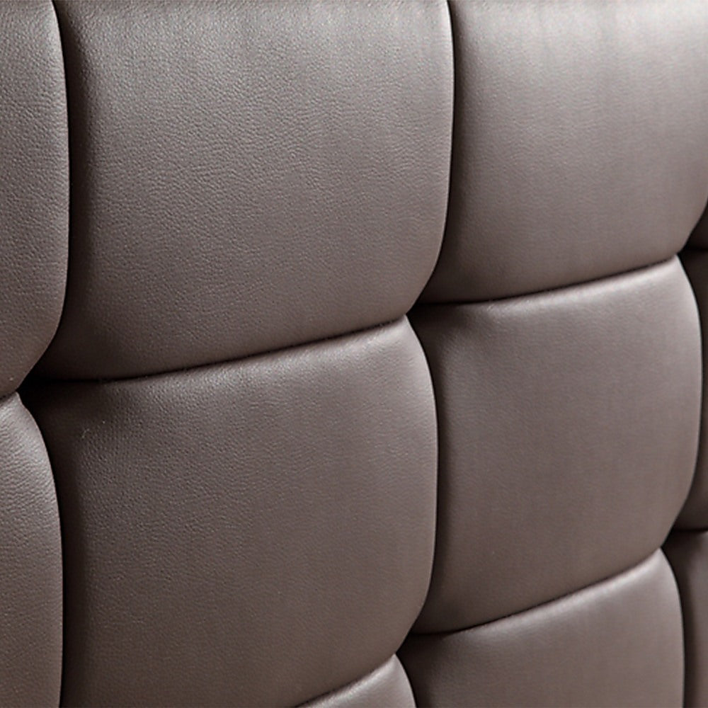 Double PU Leather Deluxe Bed Frame Brown - Cosy Abode