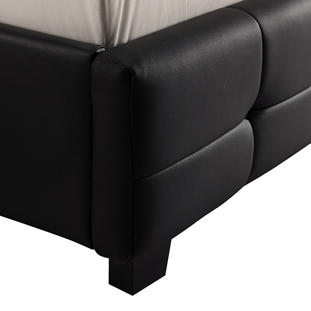 Double PU Leather Deluxe Bed Frame Black - Cosy Abode