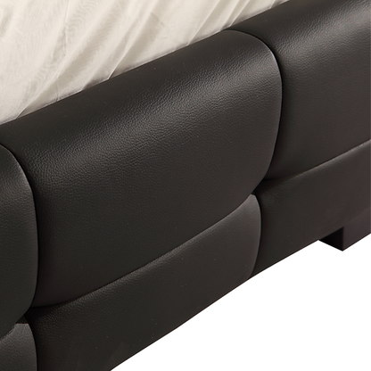 Double PU Leather Deluxe Bed Frame Black - Cosy Abode