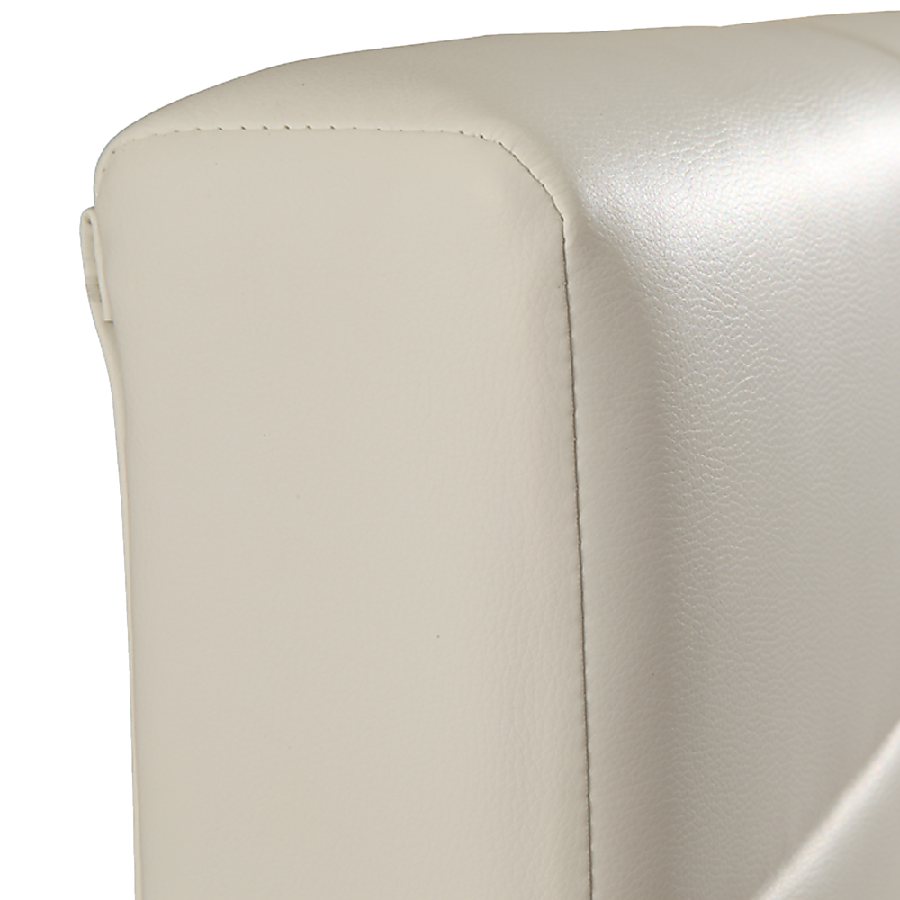 Queen PU Leather Deluxe Bed Frame White - Cosy Abode