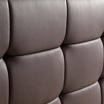 Queen PU Leather Deluxe Bed Frame Brown - Cosy Abode