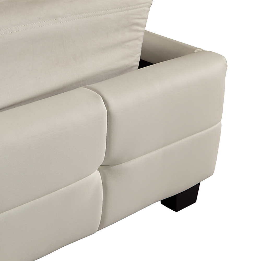 King PU Leather Deluxe Bed Frame White - Cosy Abode