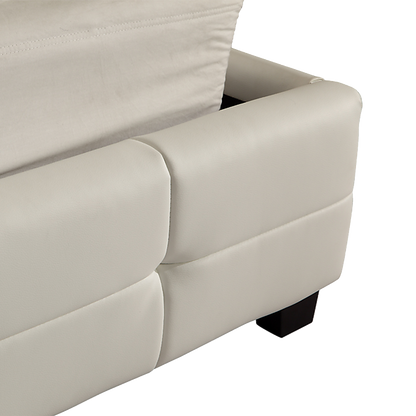 King PU Leather Deluxe Bed Frame White - Cosy Abode