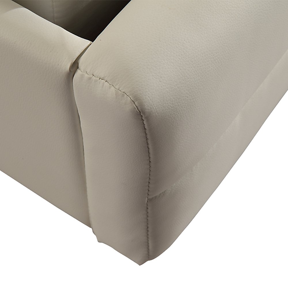 King PU Leather Deluxe Bed Frame White - Cosy Abode