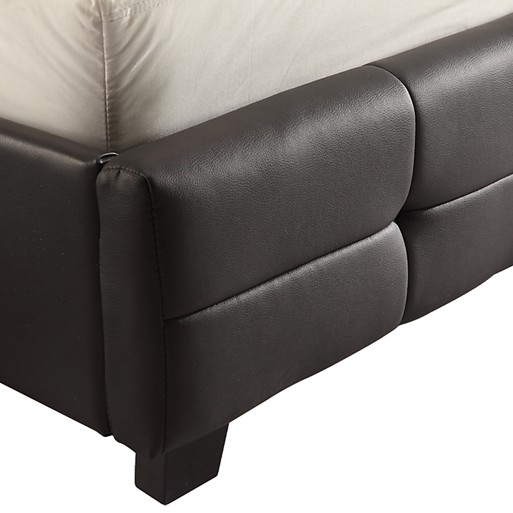 King PU Leather Deluxe Bed Frame Black - Cosy Abode