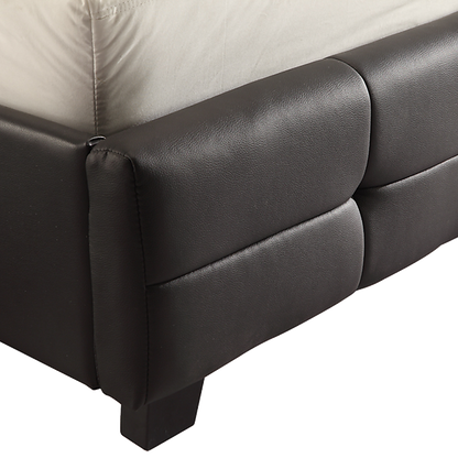 King PU Leather Deluxe Bed Frame Black - Cosy Abode