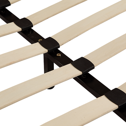 Queen PU Leather Bed Frame Black - Cosy Abode