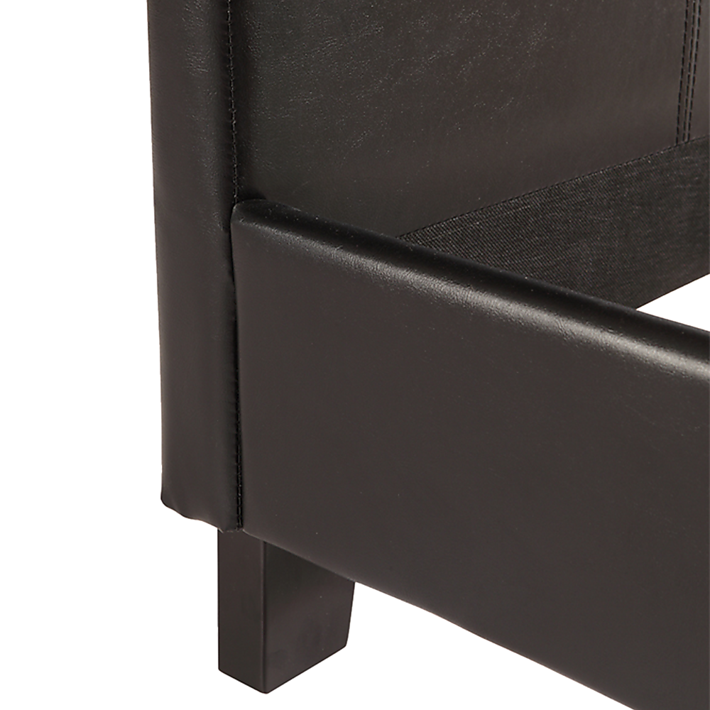 Queen PU Leather Bed Frame Black - Cosy Abode