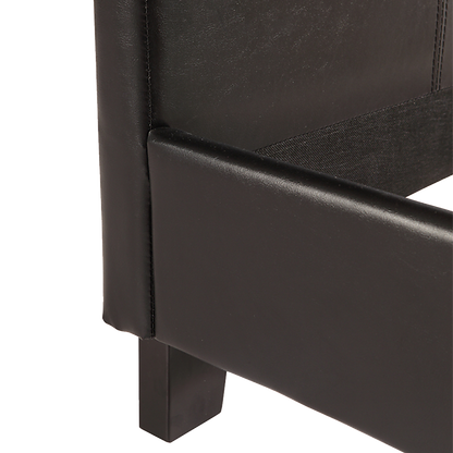 Queen PU Leather Bed Frame Black - Cosy Abode
