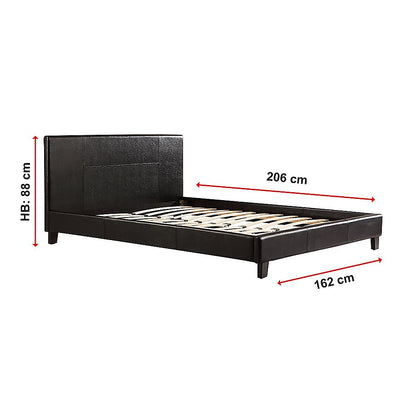 Queen PU Leather Bed Frame Black - Cosy Abode