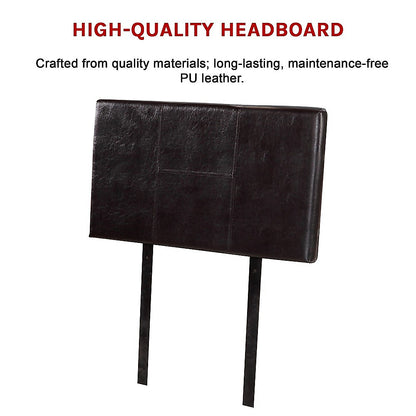PU Leather Single Bed Headboard Bedhead - Brown - Cosy Abode