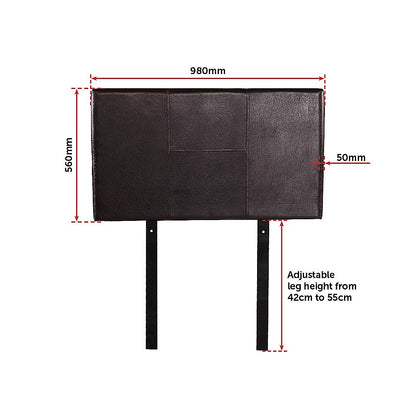 PU Leather Single Bed Headboard Bedhead - Brown - Cosy Abode
