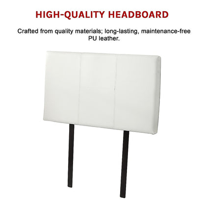 PU Leather Single Bed Headboard Bedhead - White - Cosy Abode