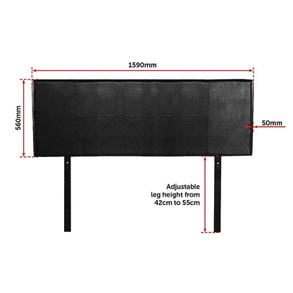 PU Leather Queen Bed Headboard Bedhead - Black - Cosy Abode