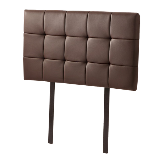 PU Leather Single Bed Deluxe Headboard Bedhead - Brown - Cosy Abode