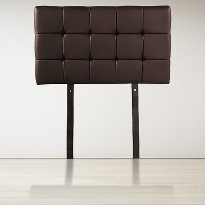 PU Leather Single Bed Deluxe Headboard Bedhead - Brown - Cosy Abode