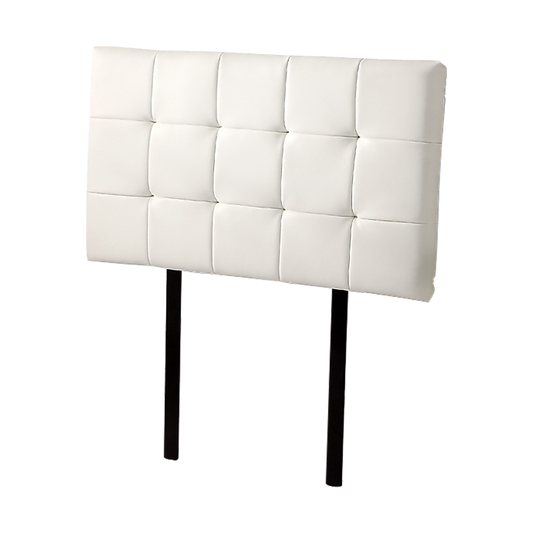 PU Leather Single Bed Deluxe Headboard Bedhead - White - Cosy Abode