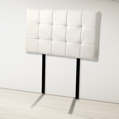 PU Leather Single Bed Deluxe Headboard Bedhead - White - Cosy Abode