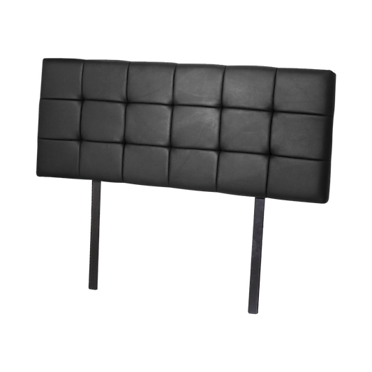 PU Leather Double Bed Deluxe Headboard Bedhead - Black - Cosy Abode