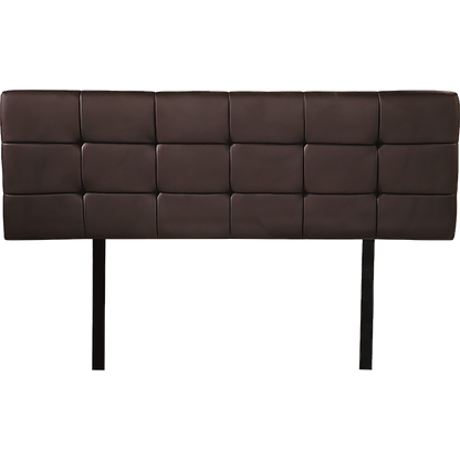 PU Leather Double Bed Deluxe Headboard Bedhead - Brown - Cosy Abode