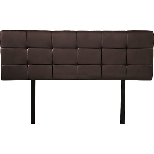 PU Leather Double Bed Deluxe Headboard Bedhead - Brown - Cosy Abode