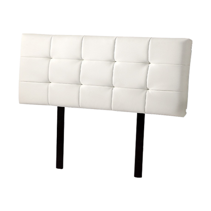 PU Leather Double Bed Deluxe Headboard Bedhead - White - Cosy Abode