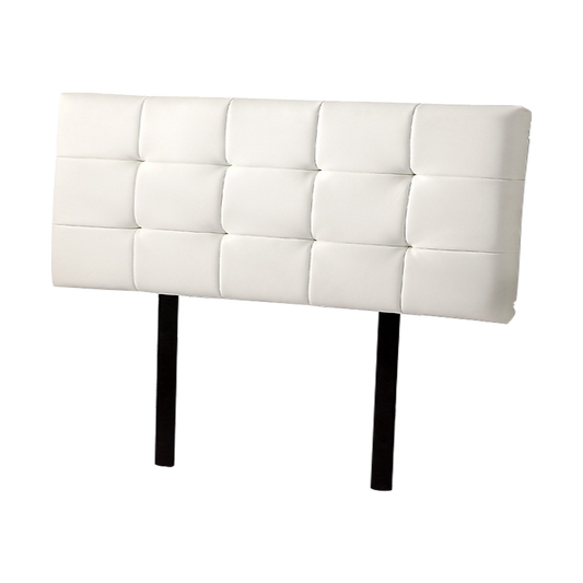 PU Leather Double Bed Deluxe Headboard Bedhead - White - Cosy Abode