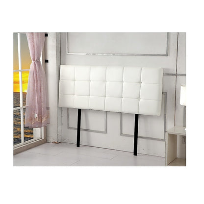 PU Leather Double Bed Deluxe Headboard Bedhead - White - Cosy Abode