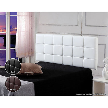 PU Leather Double Bed Deluxe Headboard Bedhead - White - Cosy Abode