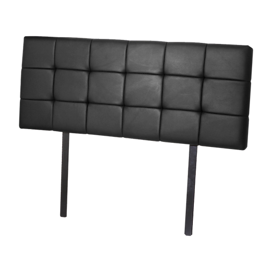 PU Leather Queen Bed Deluxe Headboard Bedhead - Black - Cosy Abode