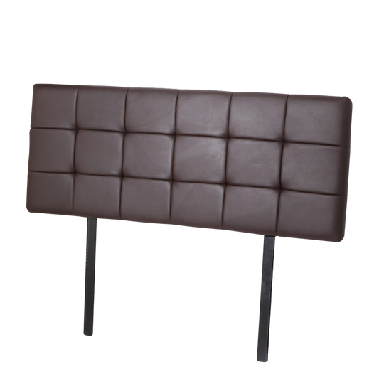 PU Leather Queen Bed Deluxe Headboard Bedhead - Brown - Cosy Abode