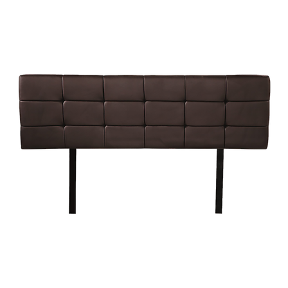 PU Leather Queen Bed Deluxe Headboard Bedhead - Brown - Cosy Abode
