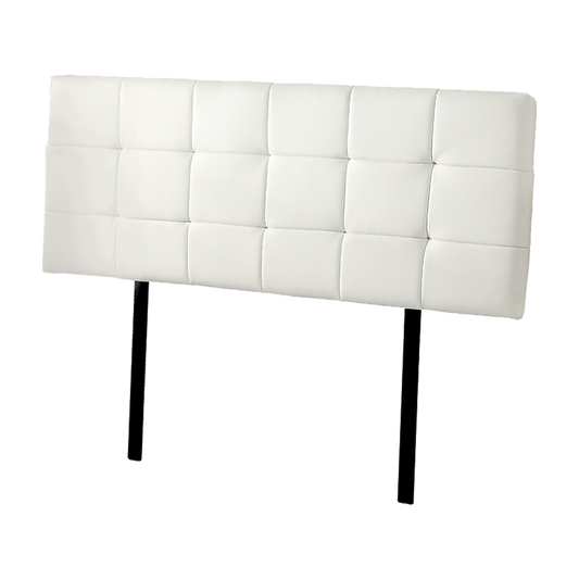 PU Leather Queen Bed Deluxe Headboard Bedhead - White - Cosy Abode
