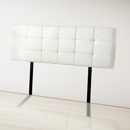 PU Leather Queen Bed Deluxe Headboard Bedhead - White - Cosy Abode