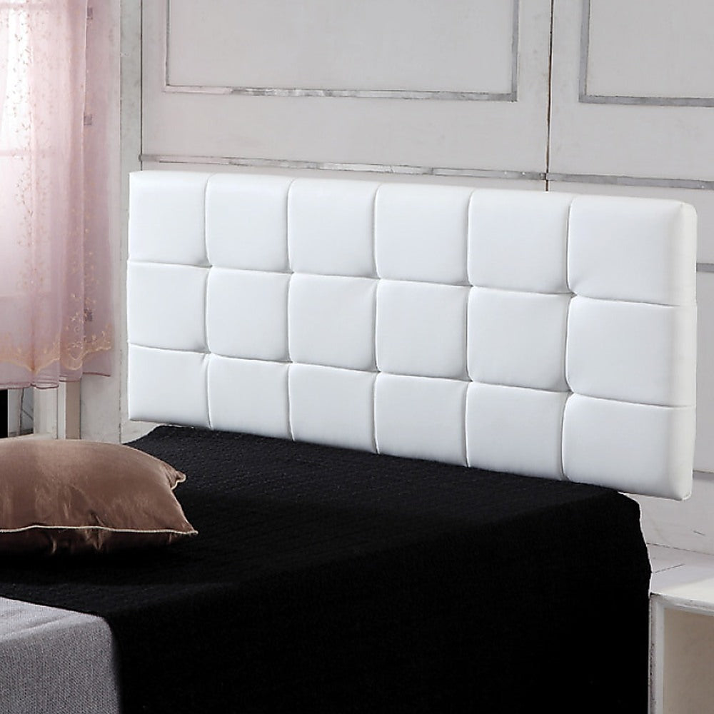 PU Leather Queen Bed Deluxe Headboard Bedhead - White - Cosy Abode