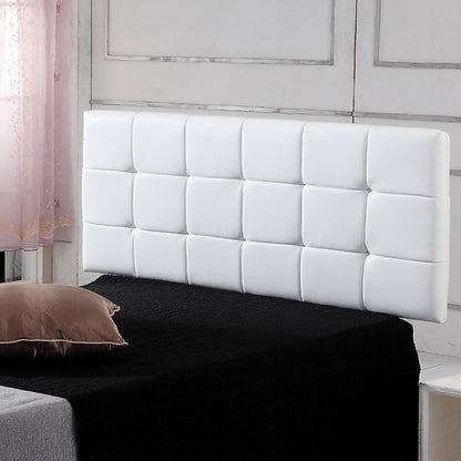 PU Leather Queen Bed Deluxe Headboard Bedhead - White - Cosy Abode