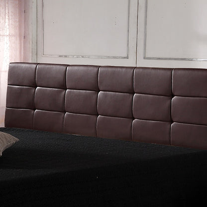 PU Leather King Bed Deluxe Headboard Bedhead - Brown - Cosy Abode