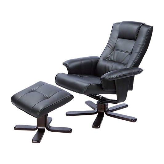 PU Leather Massage Chair Recliner Ottoman Lounge Remote - Cosy Abode